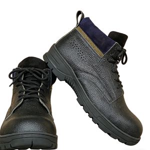 Uganda Men's Black <b>Leather</b> Slip-On Square Toe Light Solid Safety Shoes Heavy Duty Labor <b>Work</b> <b>Boots</b> All Seasons Office Career - Product Image 2