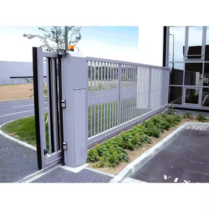 Panneaux de clôture de champ modernes Corey en aluminium et <span class=keywords><strong>acier</strong></span> inoxydable, <span class=keywords><strong>portail</strong></span> <span class=keywords><strong>coulissant</strong></span> élégant en verre trempé revêtu de PVC, écologique, 6 pieds - Product Image 1