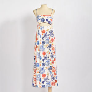 Vente en gros de robes 55% lin 45% viscose Vente directe d'usine robes longues de haute qualité - Product Image 1