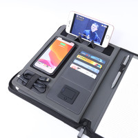 Nuevo producto, regalo de negocios, cargador de carga inalámbrico, Banco de energía, tabletas de cuero y equipo de presentación, bolsa para computadora portátil