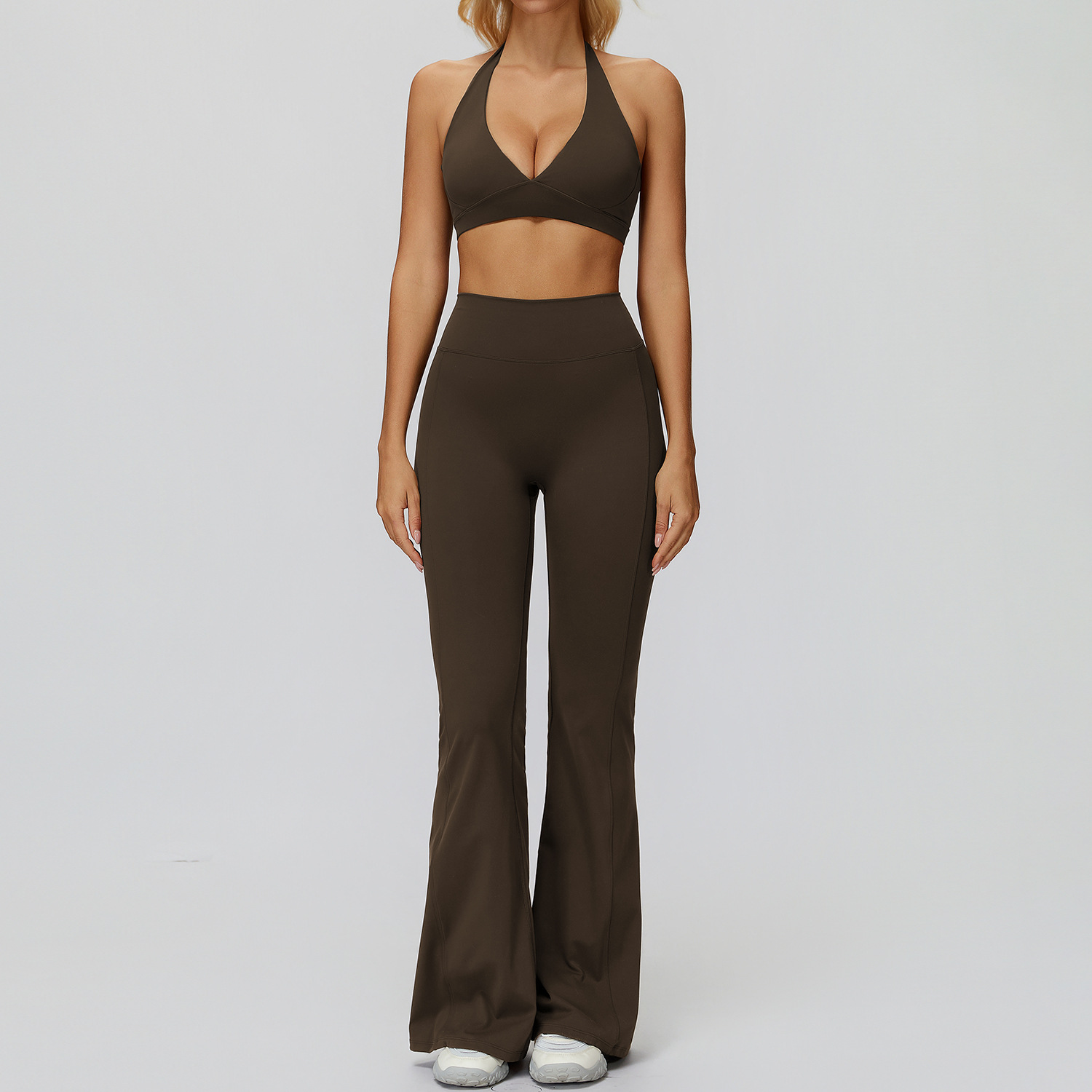 9308 soutien-gorge 9308-2 pantalon évasé-café noir