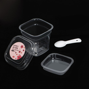 Bán Buôn Nhựa <span class=keywords><strong>Container</strong></span> Thực Phẩm Takeaway PET Tráng Miệng <span class=keywords><strong>Ice</strong></span> <span class=keywords><strong>Cream</strong></span> Cake Hộp Bao Bì Với Muỗng - Product Image 3