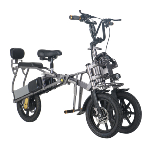 Vélo électrique pliable Afreda à 3 roues, double roue avant, tricycle cargo pour adultes, siège passager, longue autonomie, scooter de mobilité stable - Product Image 1