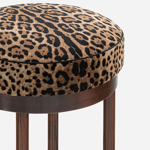 Muebles de Comedor Modernos de Alta Gama, Elegantes Sillas de Bar con Tela con Estampado de Leopardo, Diseño Minimalista para el Hogar y Apartamentos - Product Image 4