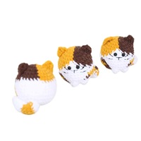 Porte-clés en crochet chat douillet fait main, breloque en peluche avec clochette pour sac, décoration de clé, porte-clés tricoté en forme de donut mignon