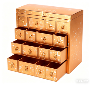 Calendario de Adviento de Lujo con Certificación FSC - Caja de Joyería con Doble Puerta para Collares, Reutilizable, Cuenta Regresiva para Navidad - Product Image 3
