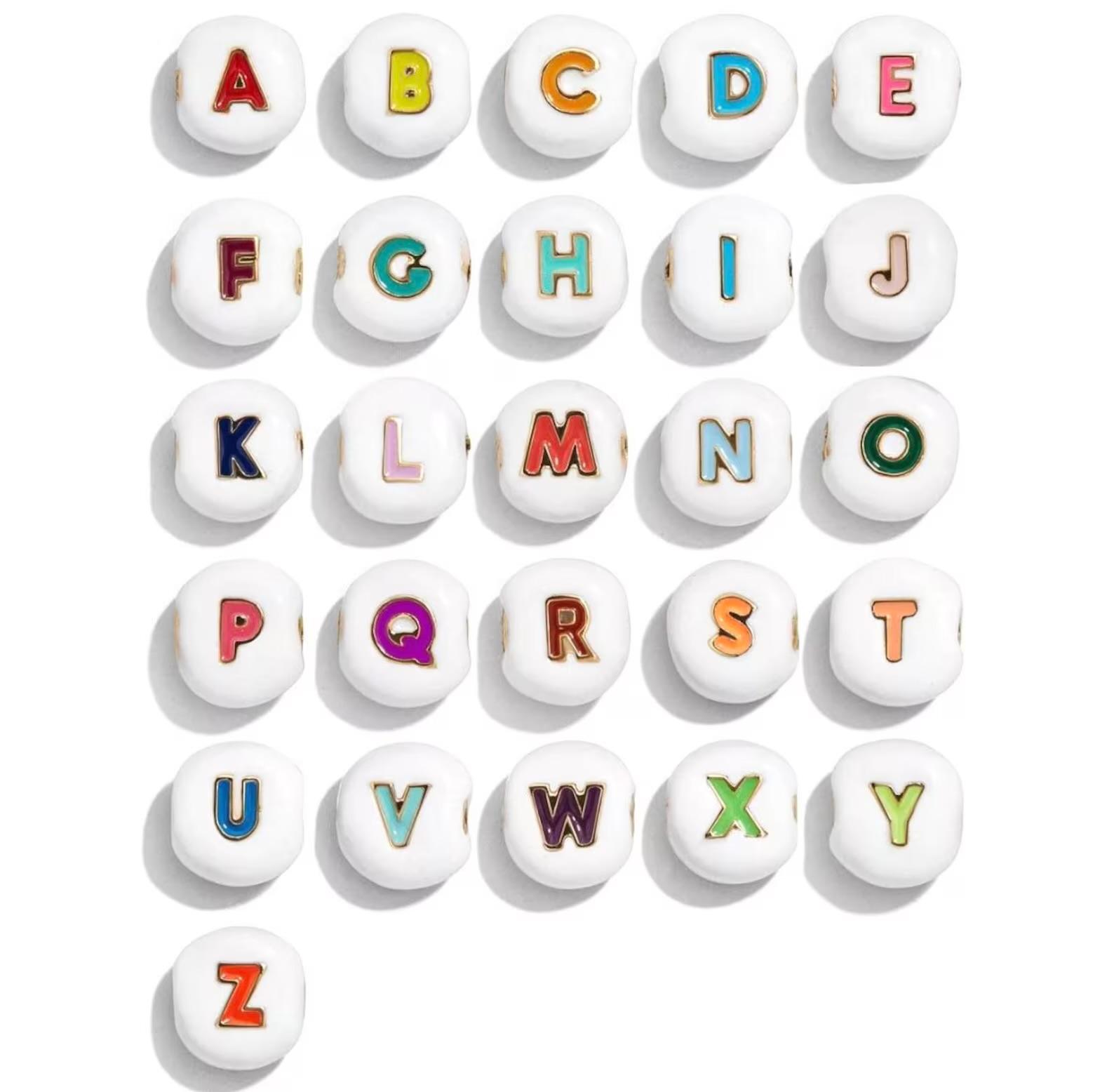 DIY Enamel Letter /alphabet Beads Wholesale for Jewelry Making