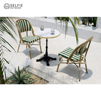 Meubles d'extérieur en rotin Restaurant Cair Patio Ensemble de meubles en aluminium Chaise pliante Chaise en osier