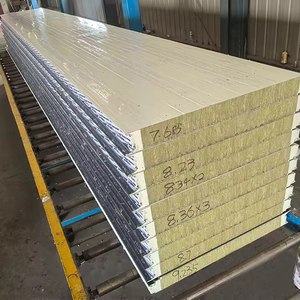 Panneau mural en laine de roche ignifuge de qualité A1, solution d'ingénierie <span class=keywords><strong>anti</strong></span>-corrosion AZ150, 75 mm, pour la base de Trinité-et-Tobago - Product Image 2