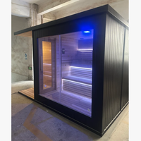 Sauna extérieur avec salle de douche en cèdre pour 2 à 4 personnes, combinaison humide/sèche, directement de l'usine, certifié CE