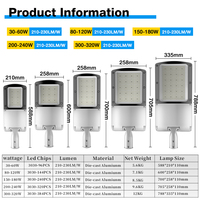 Lampadaire LED extérieur haute luminosité, étanche IP66, en aluminium, SMD3030, 30W, 60W, 80W, 120W, 150W, 180W, 200W, 240W, 300W, 320W