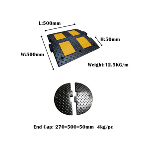 Ralentisseur en caoutchouc robuste 500x500x50mm, capacité statique 50T, capacité de charge moyenne 12,5 kg, embout de 4 kg, pour la sécurité des portails scolaires - Product Image 3
