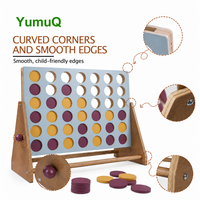 YumuQ Connect Four in a Row Jumbo 4 to Score Jeu de plein air en bois pour pelouse et jardin avec sac de transport portable Fabricant