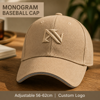 Casquette de baseball brodée avec monogramme lettre N personnalisée, en sergé de coton, 6 panneaux, réglable, unisexe, vente en gros, OEM, faible MOQ