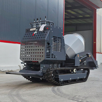 Hochleistungsfähiger Mini-Raupenmischer für Zement, Multifunktionaler 300L Selbstladender Tragbarer Betonmischer