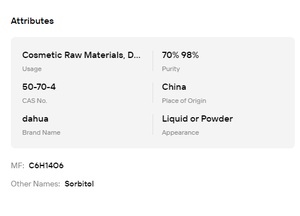 D-Sorbitol 70% 98% CAS 50-70-4 en Polvo y Líquido, Humectante, Edulcorante, Materia Prima - Product Image 6