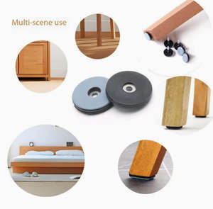 Glissières de meubles circulaires en PTFE avec vis, réutilisables, pour tapis, carrelage, bois dur (bleu grisâtre) - Product Image 3