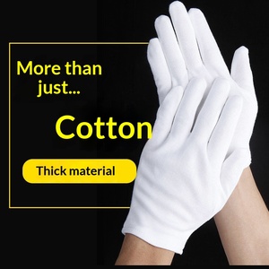 Gants <span class=keywords><strong>de</strong></span> travail en coton personnalisables en gros pour usine, gants <span class=keywords><strong>de</strong></span> protection unisexes blancs épaissis à usage général pour salle blanche - Product Image 4