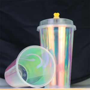 Vasos de Plástico para Bebidas Calientes de Té de Burbujas con Logotipo, 500 ml, 700 ml, Vasos Desechables Gruesos para Smoothies, Jugos, Transparentes - Product Image 4