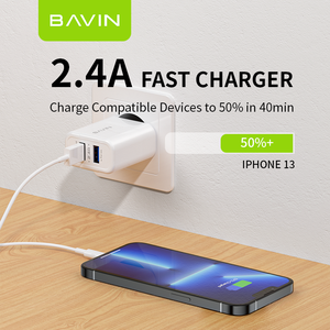 BAVIN Giá Bán Buôn 5V 2A Tùy Chỉnh Anh Mỹ EU Cắm Kép USB Port Home Sử Dụng Điện Thoại Di Động Sạc Nhanh Tường Travel Charger PC815Y - Product Image 6