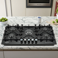 Газовая коммерческая плита CM-G505 с 5 конфорками, из нержавеющей стали, с вогнутой конфоркой для вока, чугунными опорами для посуды, для использования на сжиженном газе, для ресторанов и кухонь