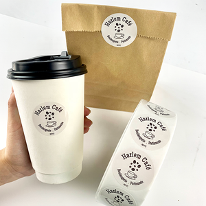 Cá nhân giá rẻ tùy chỉnh sản phẩm đóng gói Vòng Stickers dính dính không thấm nước giấy Vinyl <span class=keywords><strong>in</strong></span> ấn nhãn Logo Sticker CuộN - Product Image 4