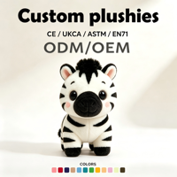 Peluche zèbre personnalisée ODM OEM, animaux en peluche sur mesure, logo personnalisé, poupée zèbre en peluche douce pour cadeau promotionnel