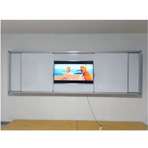 Sistema de <span class=keywords><strong>Pizarra</strong></span> Deslizante para Ahorrar Espacio en el Aula, Combina una <span class=keywords><strong>Pizarra</strong></span> Blanca de Tamaño Personalizado y una <span class=keywords><strong>Pizarra</strong></span> Negra de Acero - Product Image 3