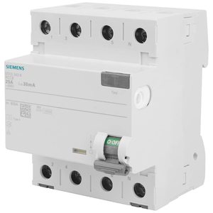 Disjoncteur différentiel Siemens RCCB 25A 4P 30mA Type A 5SV3342-6 400V Montage modulaire - Product Image 1