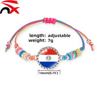 Bracelet en Cordon Tressé Arc-en-ciel Polyvalent en Céramique Souple, Nouveauté Tendance pour Fans de Football Américain – Idéal comme Cadeau