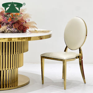 Silla de Comedor Dorada de Acero Inoxidable para Hotel, Artículos para Fiestas - Product Image 2