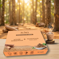 Coupelles d'encens naturel indien en résine de bois de santal Sambrani Premium pour Havan Dhoop religieux, écologiques, longue durée, faites à la main