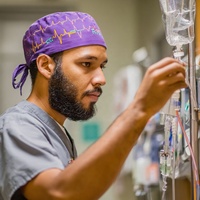 Chapeau médical en tissu sergé de coton réutilisable, fusion sans couture, détection par aiguille, pour usage hospitalier - Accessoires unisexes pour infirmières