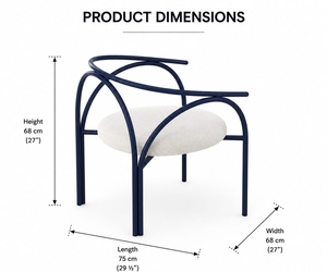 Fauteuil de salon moderne en velours rembourré avec pieds en métal, coussin en tissu durable et facile à nettoyer pour l'ameublement de la maison - HansArt - Product Image 2