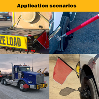 Bandera de seguridad para camión, roja y negra, impermeable, de malla, para colgar en la parte trasera, marcador de carga, bandera de visibilidad DOT para plataforma plana