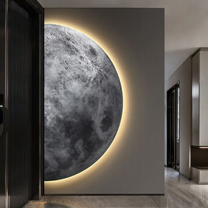 ภาพศิลปะติดผนังสมัยใหม่ ภาพวาดคริสตัลพอร์ซเลน LED ระดับไฮเอนด์ รูปพระจันทร์ครึ่งวงกลม สำหรับตกแต่งห้องนั่งเล่นหรูหรา ทางเดิน และผนังทางเข้า - Product Image 1