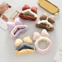 Bandeau de bain et de maquillage personnalisable avec logo, grand nœud papillon en peluche, écologique, durable, doux, élastique, style mignon