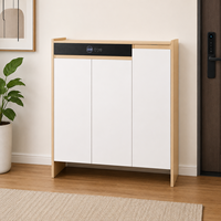 Meuble de rangement à chaussures multi-niveaux moderne en bois pour entrée, avec étagères réglables et grande capacité