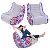 Vente en gros canapé-lit de salon gonflable floqué personnalisé Ensemble de sièges de détente gonflables pour adultes