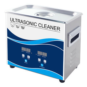 Pulitore a Ultrasuoni da 120W 3.2L 40kHz con Riscaldatore e Timer a Manopola per Occhiali Monete Microchip Parti di Laboratorio in Acciaio Inox - Product Image 1