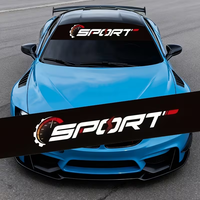 Autocollant de pare-brise avant de voiture, bande solaire, logo SPORT, compteur de vitesse, bannière en vinyle imperméable, décalcomanie graphique pour pare-soleil de voiture