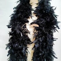 Boa en plumes de dinde Chandelle en gros, teintes en noir, couleurs personnalisables pour costumes de performance et de danse, décoration