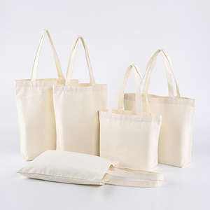 Bolsa de compras reutilizable personalizada con impresión, de lona de algodón blanco puro, venta al por mayor. - Product Image 2