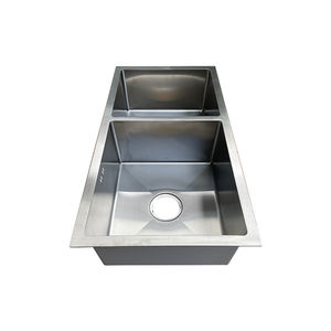 <span class=keywords><strong>Vasche</strong></span> da <span class=keywords><strong>cucina</strong></span> fatte a mano con rubinetto di alta qualità in acciaio inox doppia ciotola lavello Logo personalizzato foro di drenaggio - Product Image 2