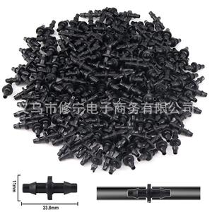 Conector de Riego por Goteo 4 7, Conector Doble para Tubería de PE 1 4, Acoplamiento Recto, Accesorio de Unión para Tubería de Agua Negra - Product Image 1