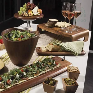 Grands bols à salade en bois Bol à salade en bois massif - Product Image 2