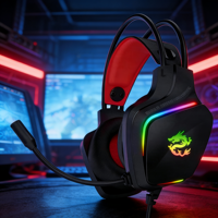 PJT-DEP2473 Prix surprise Casques et écouteurs de jeu Son de jeu Casque de jeu pour PC Jeu Casque filaire LED avec micro