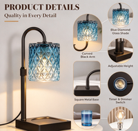 Lampe chauffe-cire bleue avec minuterie, chauffe-cire pour la cire fondue, cadeaux d'anniversaire, cadeaux de Noël pour femmes, maman, elle, cadeau de pendaison de crémaillère