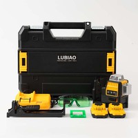Niveau laser vert 3D rotatif à 360° à 12 lignes, outil de marquage professionnel pour la construction en extérieur, niveau laser avec batterie au lithium
