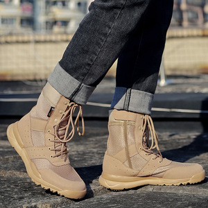 Scarponi da trekking estivi traspiranti da uomo e da <span class=keywords><strong>donna</strong></span> con cerniera laterale, stivali tattici leggeri da esterno, stivali da deserto a collo alto - Product Image 4